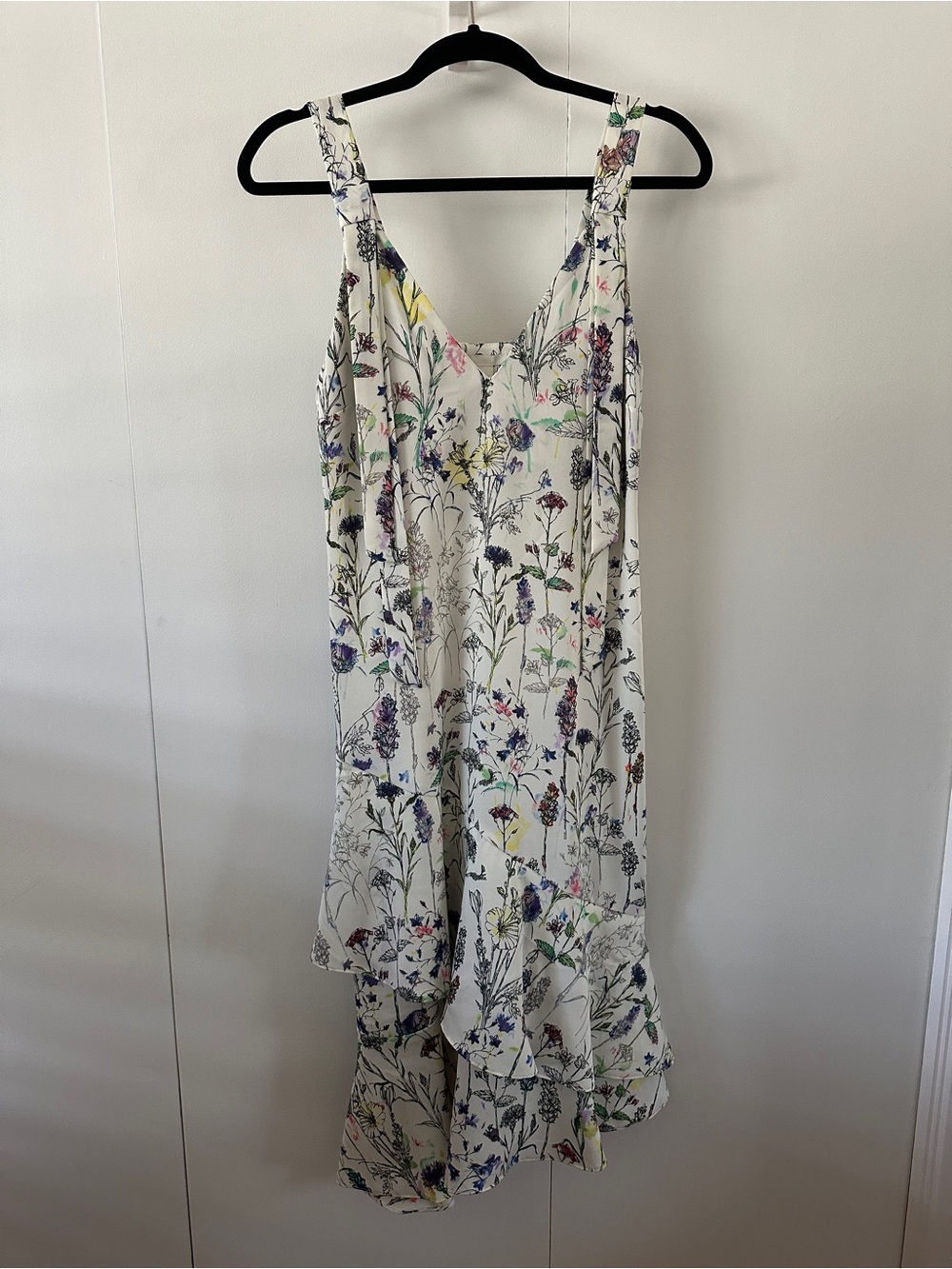 H&M White Floral Maxi Slip Dress with Multicolor Bloom Print size 4